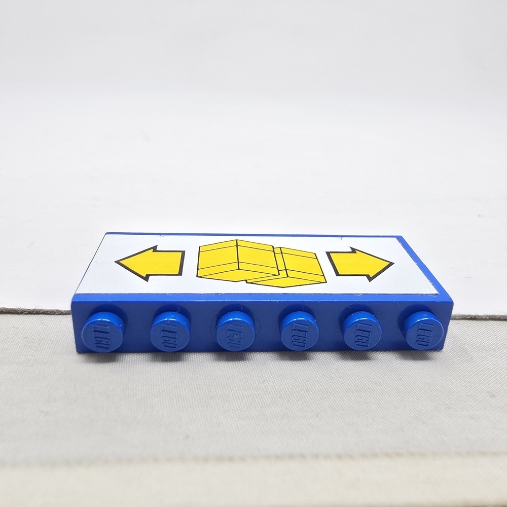 Lego Stickered Assembly 6x1x2 Boxes & Arrows Pattern (Sticker) 6377/6391 Vintage - Picture 3 of 4